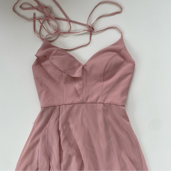 Renz Bridal Women's Dusty Pink Ruffle Formal Maxi Length Dress Size XS, NWT! - Picture 3 of 9